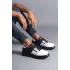 Tb155 Warrior Bağcıklı Ve Fermuarlı Cilt Erkek Günlük Sneaker Ayakkabı Cst - Siyah/beyaz