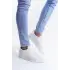 Prestige Bağcıklı Cilt Kapitone Desenli Erkek Günlük Sneaker Beyaz Ayakkabı