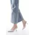 St-002 Beyaz Rugan Günlük 7 Cm Topuklu Bayan Ayakkabı
