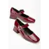 Bordo Rugan Günlük 4 Cm Topuklu Bayan Ayakkabı