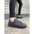 Tb122 Mode Bağcıklı Cilt Erkek Günlük Sneaker Ayakkabı Cst - Siyah