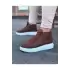 Terzi Bey Tb032 Taba Bağcıklı Sneakers  Yarım Bilek Bot