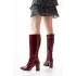 Bordo Rugan Topuklu Kadın Çizme