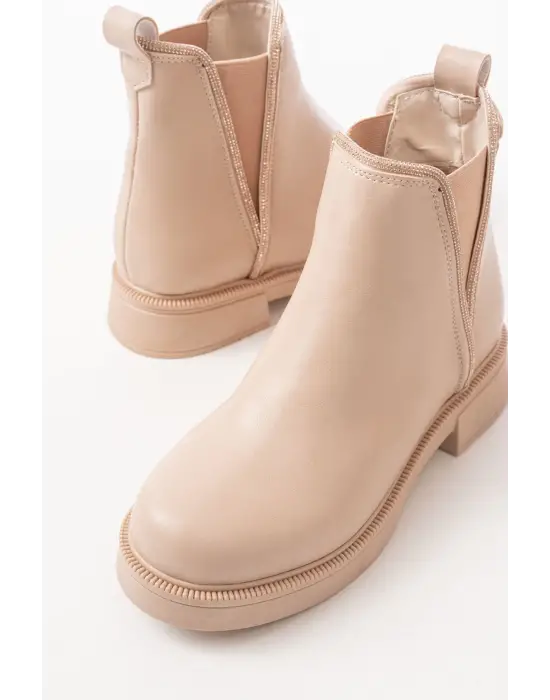 Nut Taş Aksesuarlı Lastikli Günlük Kadın Bot