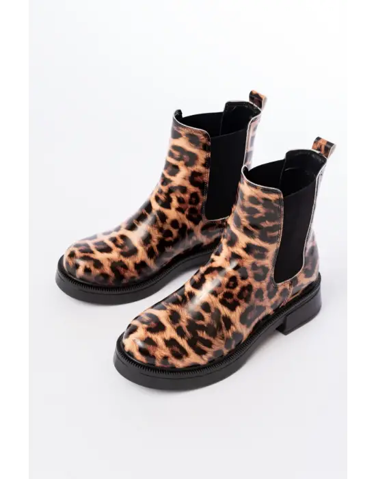 Leopar Lastikli Günlük Kadın Bot