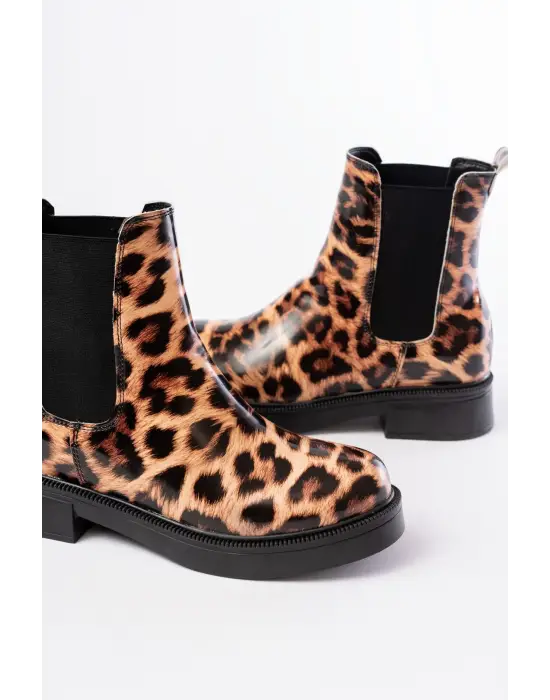 Leopar Lastikli Günlük Kadın Bot