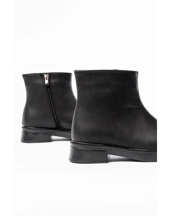 Siyah Fermuarlı Günlük Kadın Bot