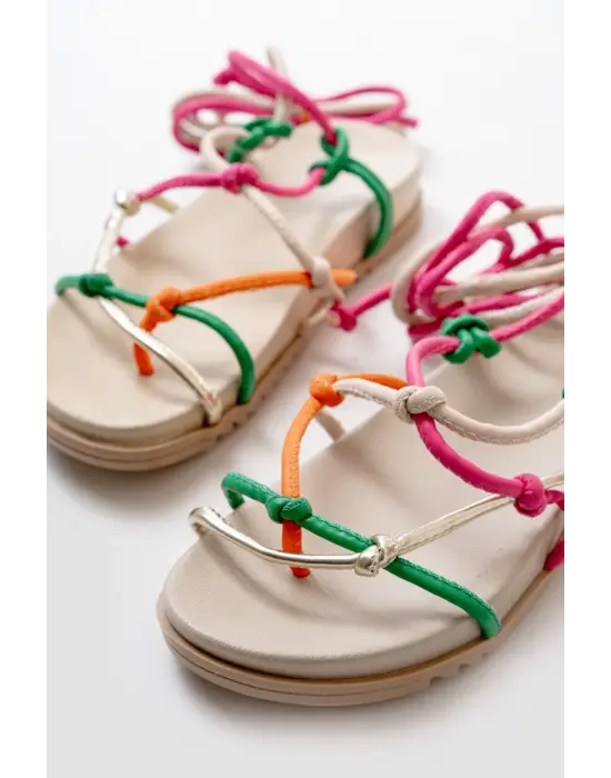 Multi Bilekten Bağcıklı Kadın Sandalet