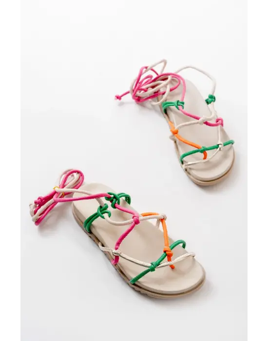 Multi Bilekten Bağcıklı Kadın Sandalet