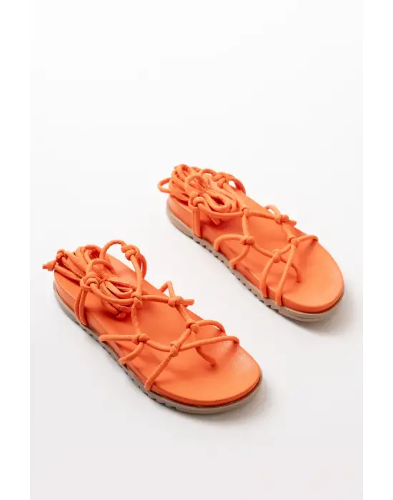Orange Bilekten Bağcıklı Kadın Sandalet