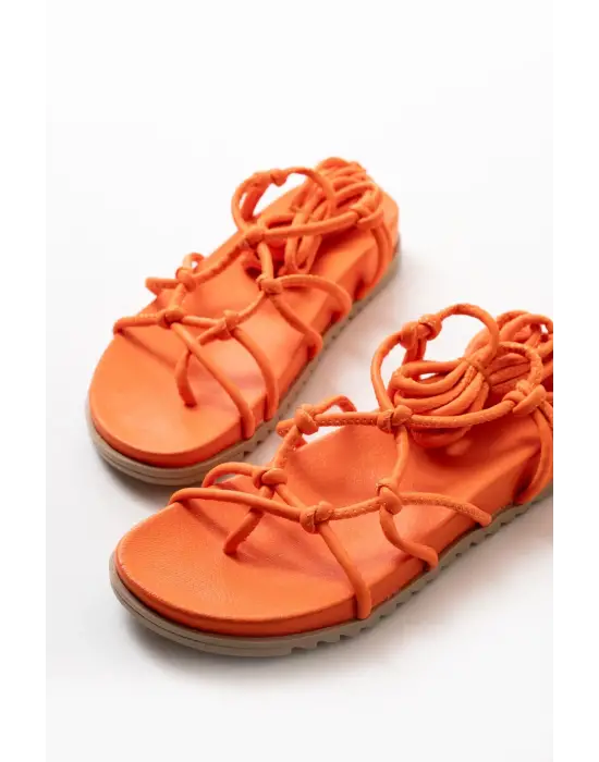 Orange Bilekten Bağcıklı Kadın Sandalet