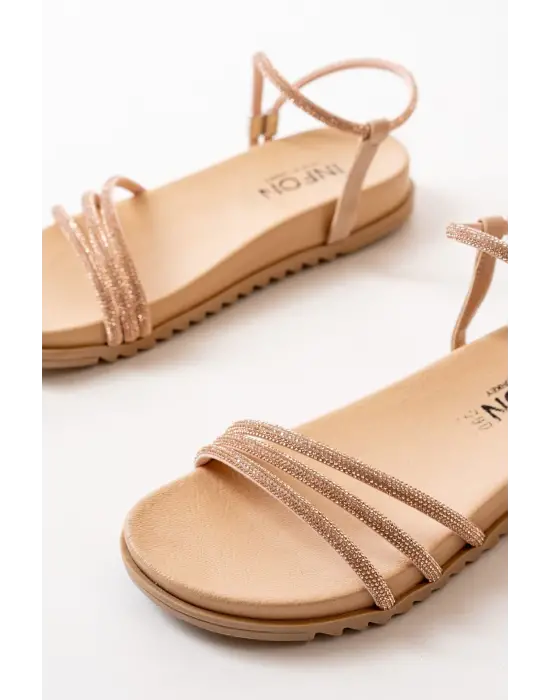 Nut Roze Taşlı Günlük Kadın Sandalet