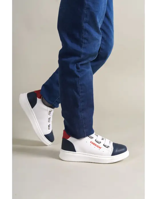 1007 Montana Çocuk Ayakkabı Lacivert-Beyaz-Kırmızı