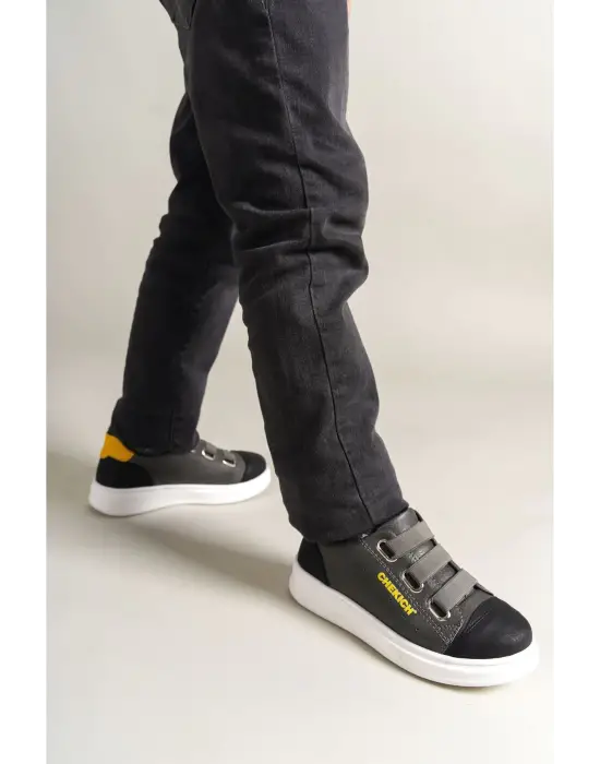 1007 Montana Çocuk Ayakkabı Siyah-Gri-Sarı