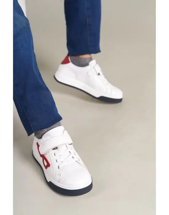 1011 Glasses-X Çocuk Ayakkabı Beyaz Kırmızı Lacivert