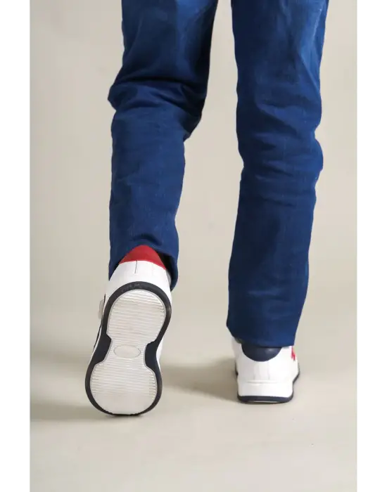 1011 Glasses-X Çocuk Ayakkabı Beyaz Kırmızı Lacivert