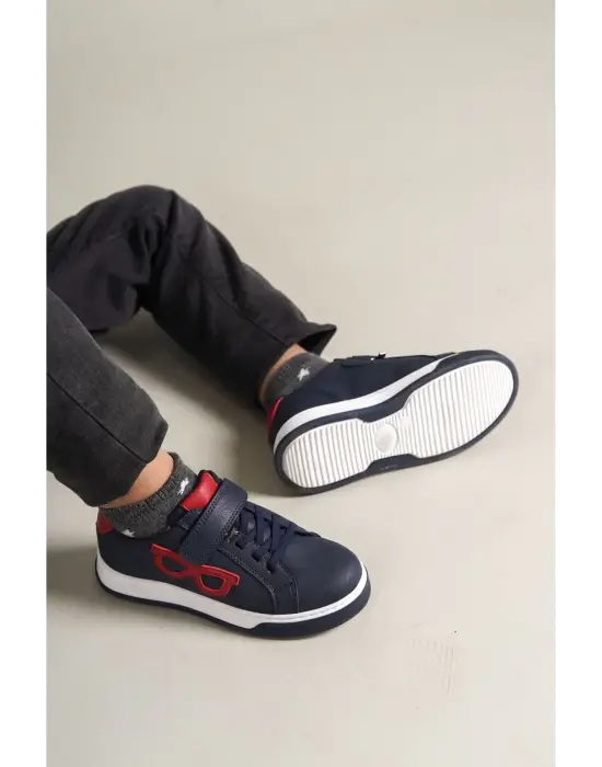 1011 Glasses-X Çocuk Ayakkabı Lacivert Kırmızı Beyaz