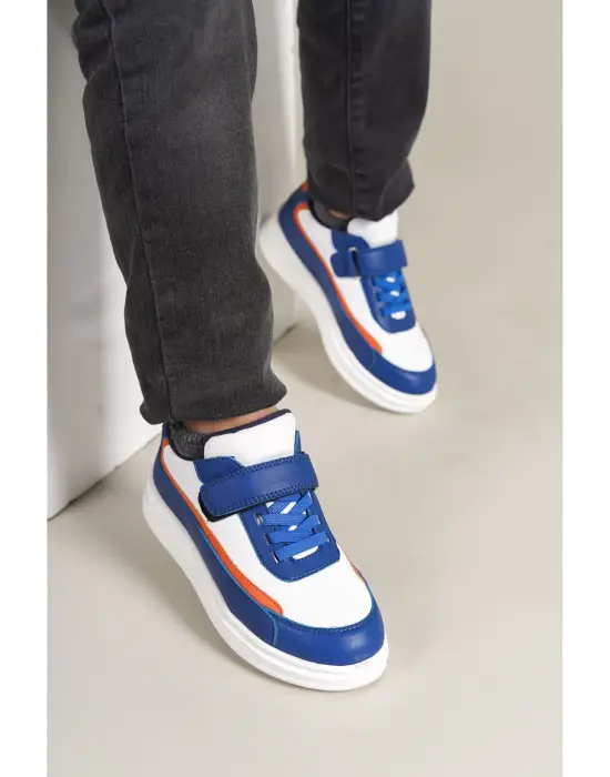 1015 Star-X Çocuk Ayakkabı Mavi Beyaz Turuncu