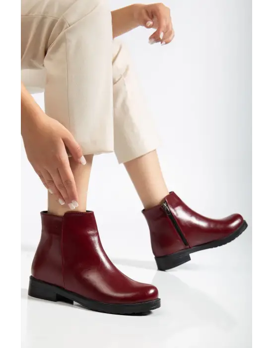 165-204 Bordo Yanki Günlük Kadın Bot