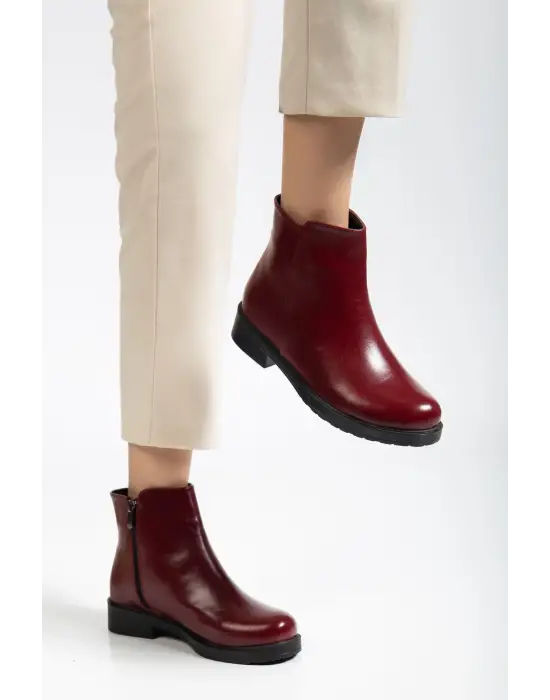 165-204 Bordo Yanki Günlük Kadın Bot