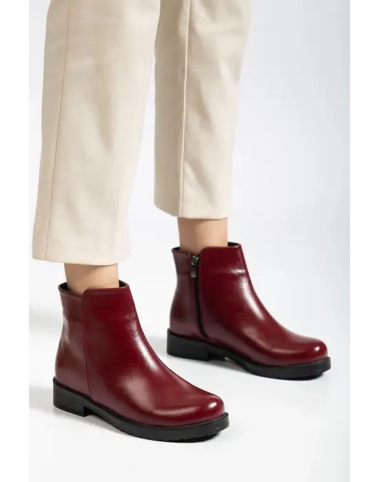 165-204 Bordo Yanki Günlük Kadın Bot