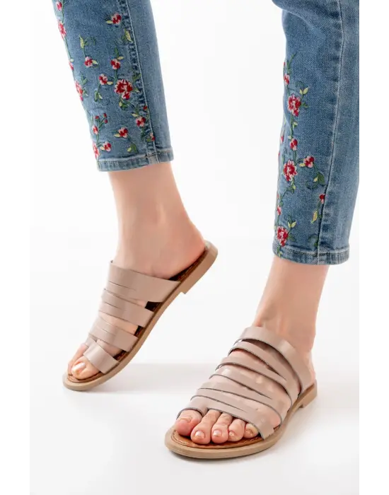 Nut Ortopedik Hakiki Deri Kadın Terlik