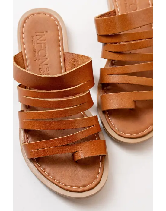 Taba Ortopedik Hakiki Deri Kadın Terlik