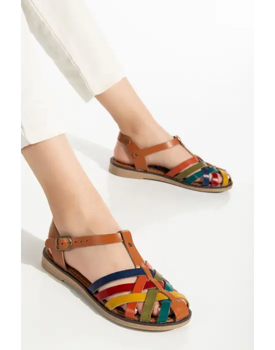 Taba Multi Ortopedik Hakiki Deri Kadın Sandalet