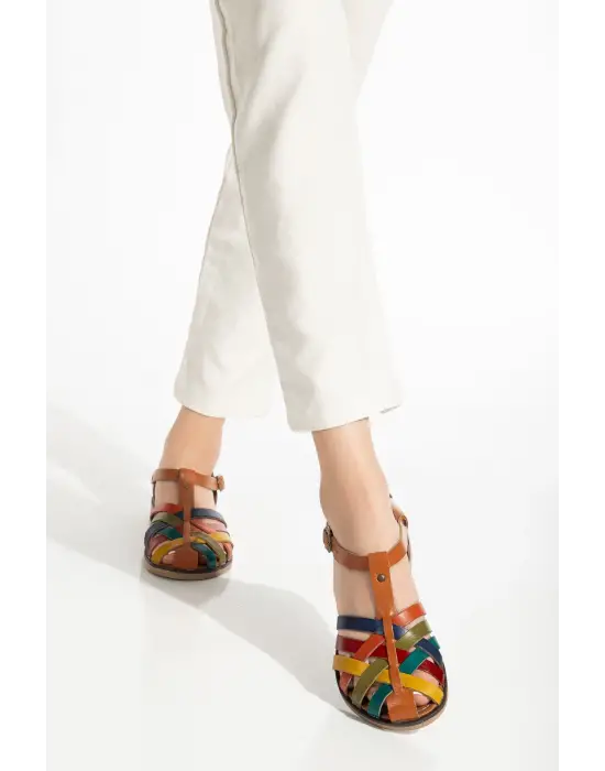 Taba Multi Ortopedik Hakiki Deri Kadın Sandalet