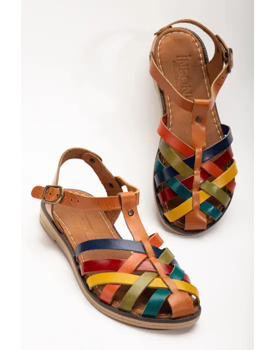 Taba Multi Ortopedik Hakiki Deri Kadın Sandalet