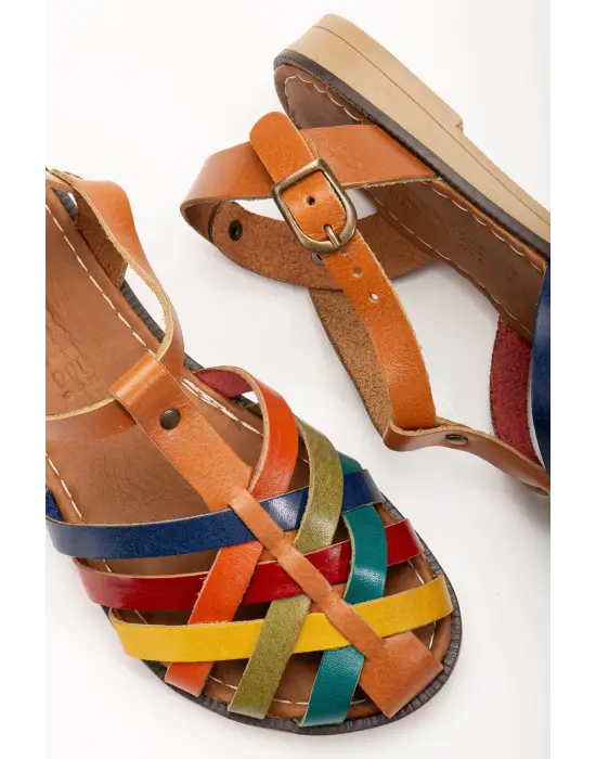 Taba Multi Ortopedik Hakiki Deri Kadın Sandalet