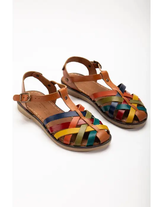 Taba Multi Ortopedik Hakiki Deri Kadın Sandalet