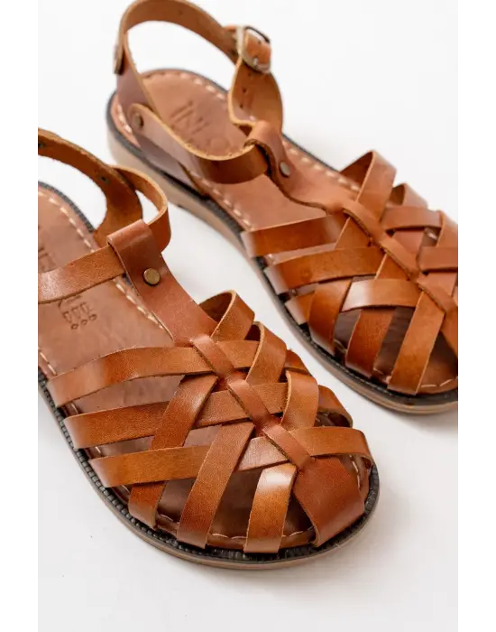 Taba Ortopedik Hakiki Deri Kadın Sandalet