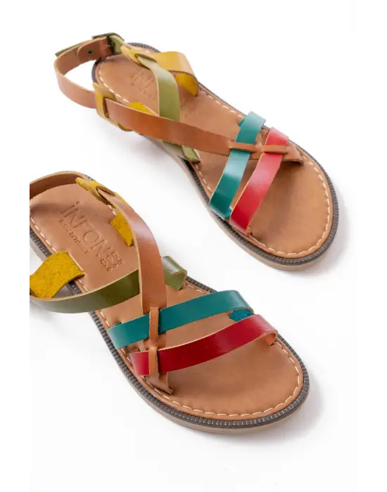 205-05 Multi Ortopedik Hakiki Deri Kadın Sandalet