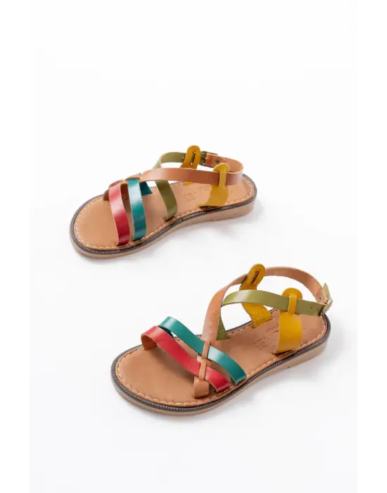 205-05 Multi Ortopedik Hakiki Deri Kadın Sandalet