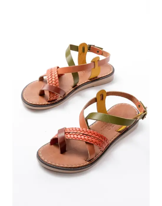 205-09 Multi Ortopedik Hakiki Deri Kadın Sandalet