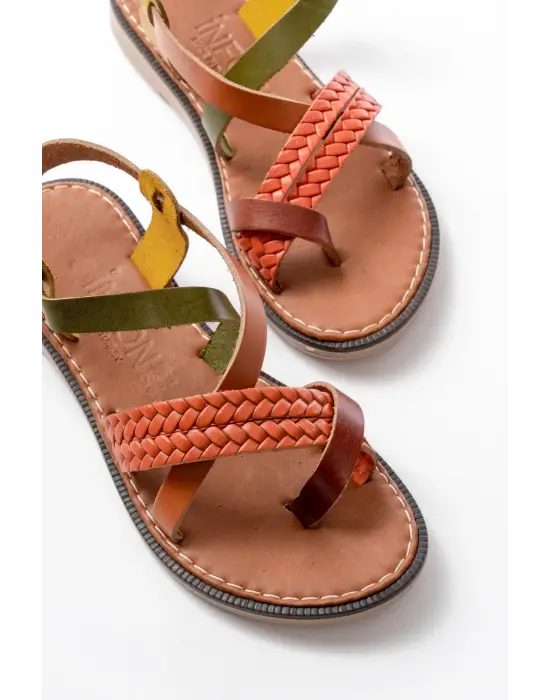 205-09 Multi Ortopedik Hakiki Deri Kadın Sandalet