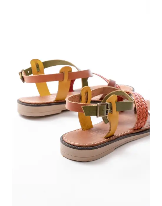 205-09 Multi Ortopedik Hakiki Deri Kadın Sandalet