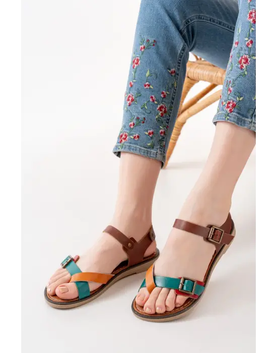 Multi Ortopedik Hakiki Deri Kadın Sandalet