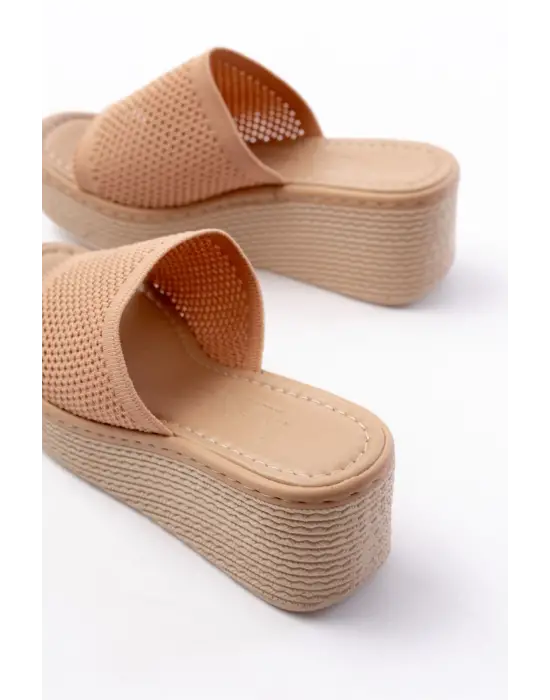 232-460 Nut Triko Günlük Ortopedik Dolgu Topuk Kadın Terlik