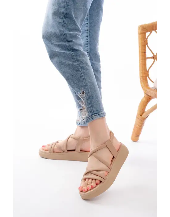 24413-841 Nut Dolgu Topuk Kadın Sandalet
