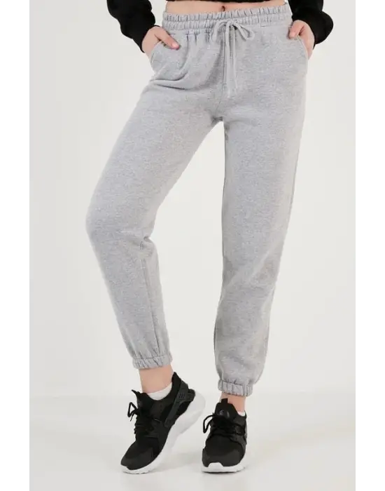 3 İplik Şardonlu Paça Lastikli Eşofman Gri İs001