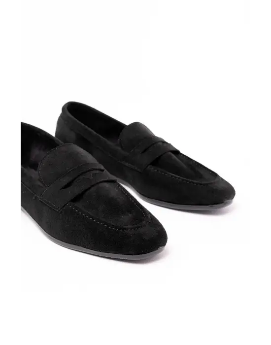 Siyah Süet Günlük Kadın Babet