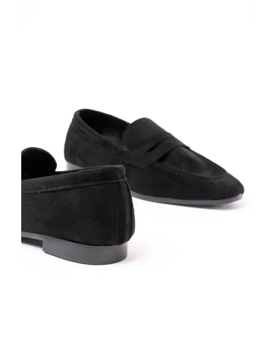 Siyah Süet Günlük Kadın Babet