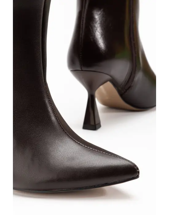 4701 Kahve Cilt Kare Topuk Günlük Kadın Bot