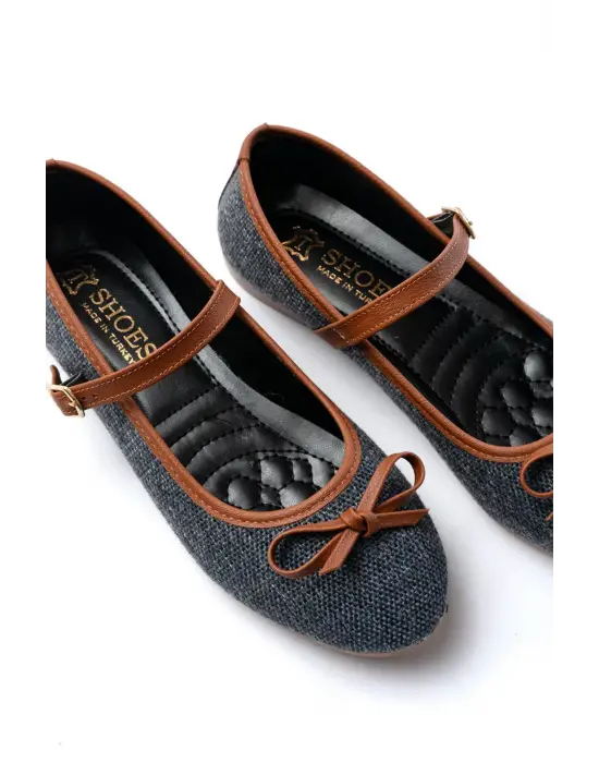 6321 Laci Keten Günlük Baret Tokalı Bayan Babet