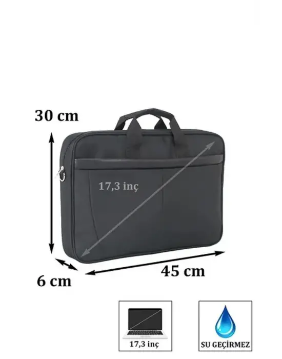17,3 İnç Uyumlu Standart Siyah Laptop Evrak Çantası