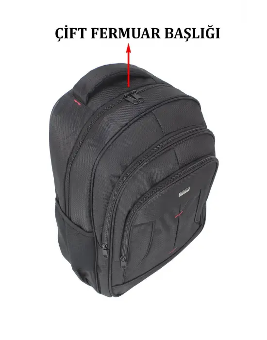 Su Geçirmez Kumaş 17,3 inç Siyah Laptop Sırt Çantası