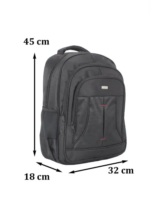 Su Geçirmez Kumaş 17,3 inç Siyah Laptop Sırt Çantası
