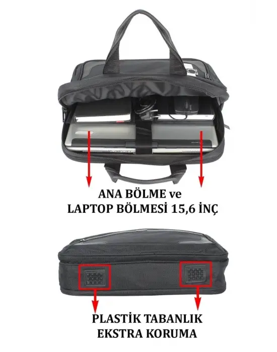 15.6 inç Darbe Emici Su Geçirmez Laptop Evrak Çantası